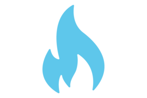Dieses Bild stellt ein Icon da. Es stellt eine Flamme da. Es soll symbolisch für das Wort "Performance" stehen.